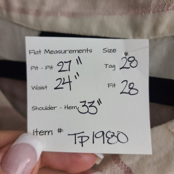 LANE Bryant Cream Pink Cotton Metallic Sleeveless Top Size 28 - Picture 15 of 15